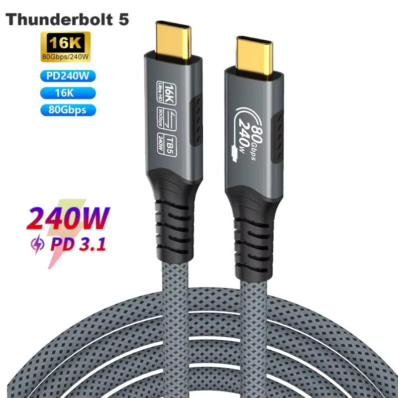 FDBOY USB-C Kabel mit 80 Gbit/s Datenübertragung, 8K bei 60 Hz und PD 240 W Schnellladefunktion, kompatibel mit Thunderbolt 5/4/3 und USB4 für Laptop, Tablet und Smartphone - Bild 5