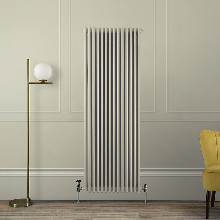 Retro Gliederheizkörper Hudson Reed Regent, 3-Säulen, vertikal, Farbe: Linen, H x B x T: 180 x 65 x 22,9 cm - Bild 1