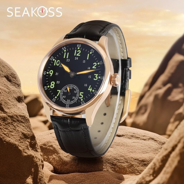 SEAKOSS Armbanduhr, Handaufzug, Edelstahl, 40 mm, Grün, Herren - Bild 1