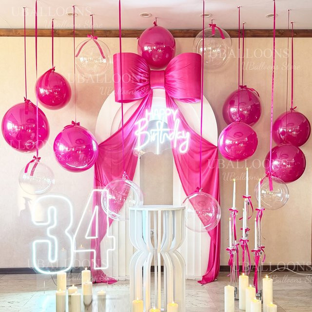 12 Stück Rosa Schleifenballons aus Latex für Geburtstag, Hochzeit und Babyparty, Farbe: Hellrosa, Durchmesser: 45,72 cm - Bild 1