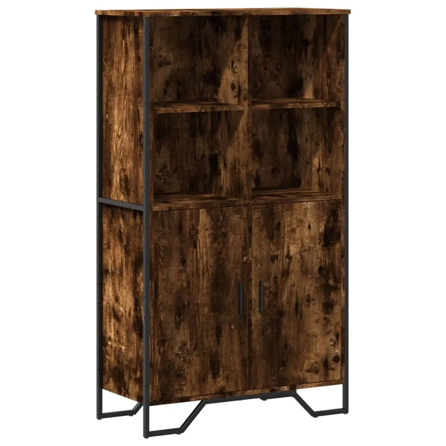 vidaXL Highboard Räuchereiche in Braun mit Türen und Regalfächern, B/T/H: 79,5 x 35,5 x 137,5 cm - Bild 2