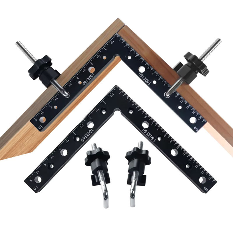 JIGHOLE 90-Grad-Positionierungsquadrate aus Aluminiumlegierung in Schwarz für die Holzbearbeitung und Tischlerei, B/T/H: 16,0 x 16,0 x 3,0 cm - Bild 4