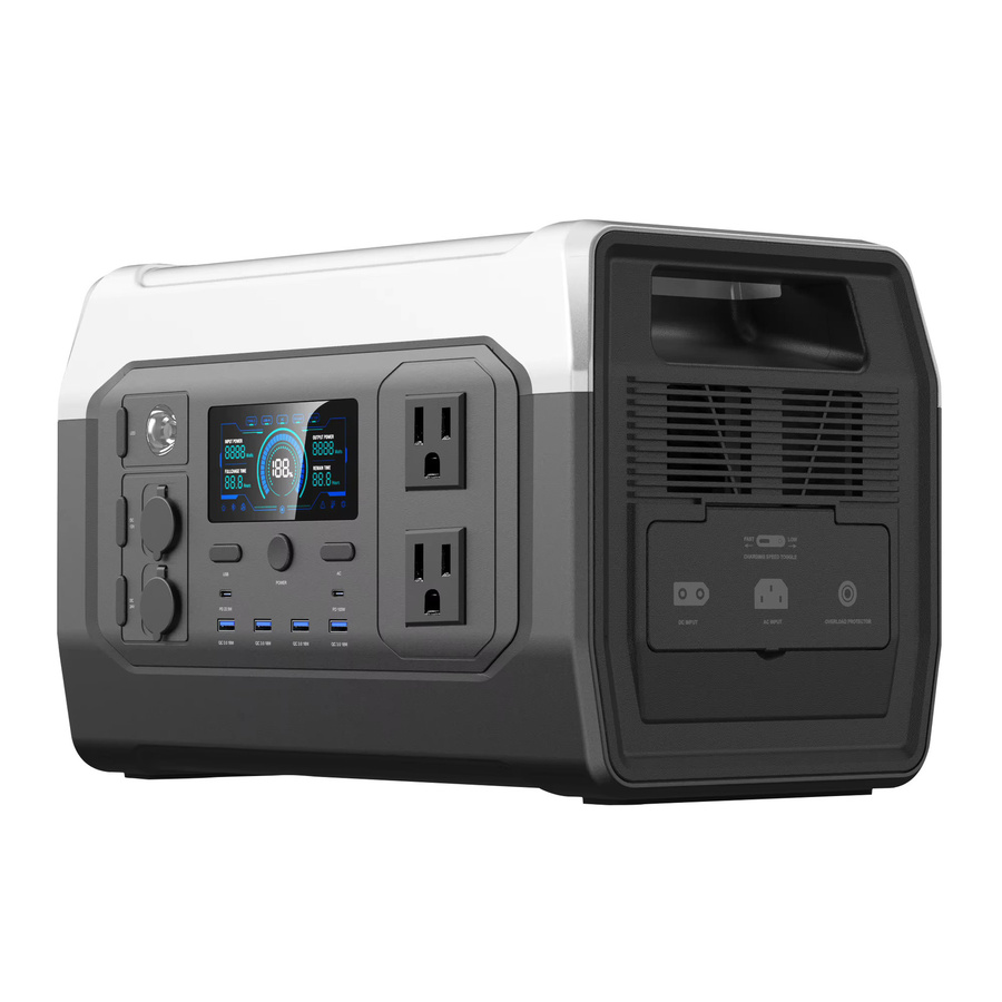 CTOLITY XP1000 Tragbarer Solargenerator mit 1800W Leistung und 1024Wh LiFePO4 Batterie in Schwarz und Grau - Bild 6