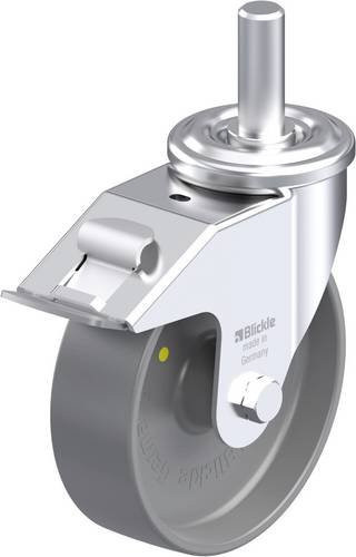 Blickle Stahlblech-Lenkrolle LEZ-PO 160G-22-FI-ELS in Silber, Rad-Durchmesser: 160 mm, Tragfähigkeit: 300 kg - Bild 1