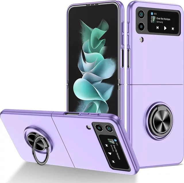 Magnetische 360 Grad rotierende Ringhalterungshülle für Samsung Galaxy Z Flip 3 4 5 6 in Blau oder Lila - Bild 1