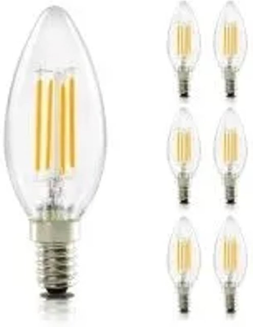NETTLIFE LED Filament Leuchtmittel Retro Kerzenform E14 Transparent 6er-Set Warmweiß - Bild 1