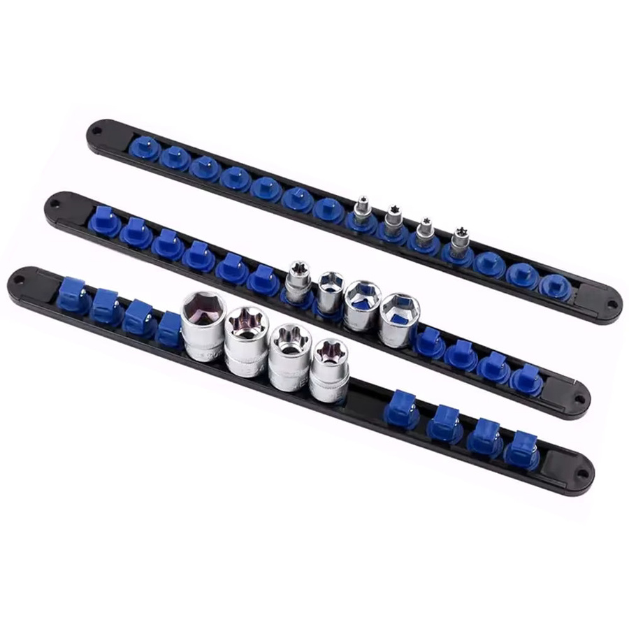 Aideepen 360 Grad Schwenk Sockel Organizer in Blau für 1/4 Zoll, 3/8 Zoll und 1/2 Zoll mit Clip Schiene Halter - Bild 4