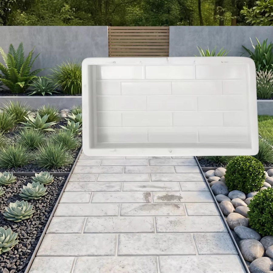 Rechteckige Betonform aus weißem Kunststoff für DIY Gartenpflasterung und rutschfeste Gehwege - Bild 4