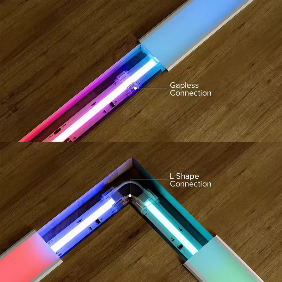 YSRSAI COB-LED-Anschluss in L-Form mit lötfreier Mini-Schnalle für RGB und CCT LED-Streifen - Bild 3