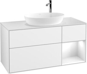 V&B Waschtischunterschrank Finion mit Wandbeleuchtung, Farbe Weiß lackiert, Breite: 120 cm, Tiefe: 50,1 cm, Höhe: 50,1 cm - Bild 1