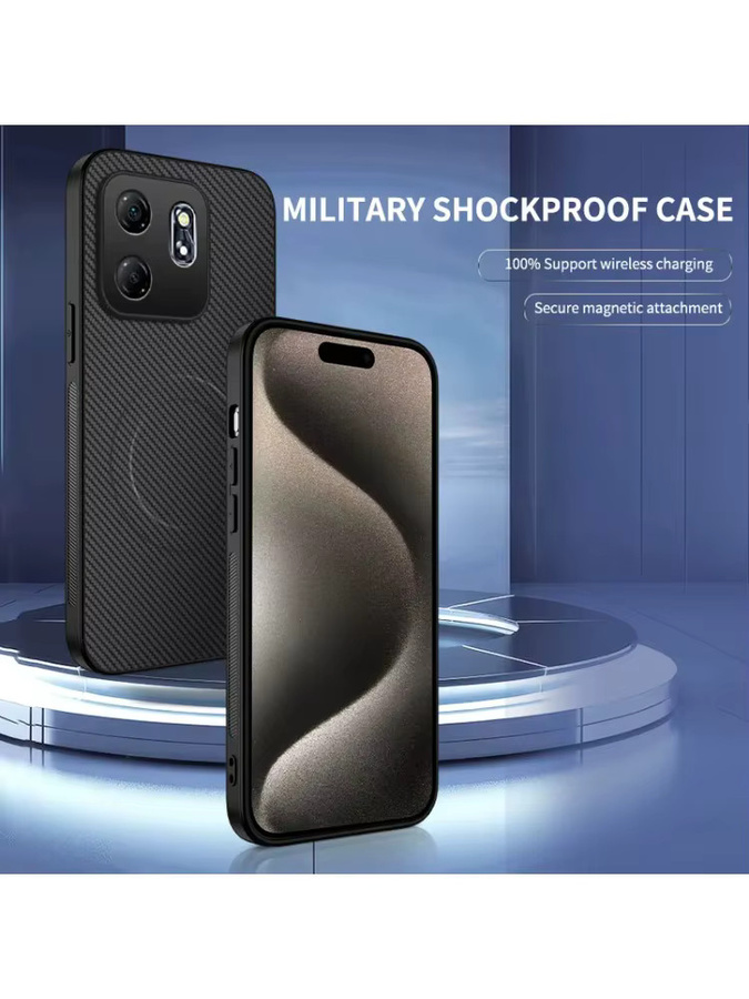 Luxus Business Schutzhülle mit Carbon-Faser-Muster für OPPO Reno 15 Pro, Magnetische Ladung, Anti-Drop Stoßfest, Blau und Schwarz - Bild 7