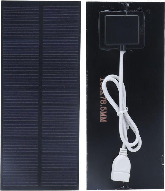 Aneng 2,5-W Solarpanel Solarladeplatine 3,7 V bis 5 V Batterieladegerät in Schwarz, B: 188 mm, H: 78,5 mm - Bild 1