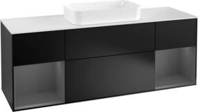 V&B Waschtischunterschrank Finion mit Wandbeleuchtung, Blau lackiert, Breite: 160 cm, Tiefe: 50,1 cm, Höhe: 50,1 cm - Bild 1