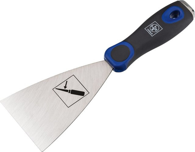 LUX-TOOLS Malerspachtel aus Edelstahl mit rutschfestem Griff, Breite: 8 cm - Bild 1