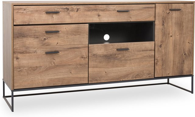 Sideboard HARPER WAKEFIELD in Braun mit Soft-Close-Schubladen im modernen Design - Bild 1