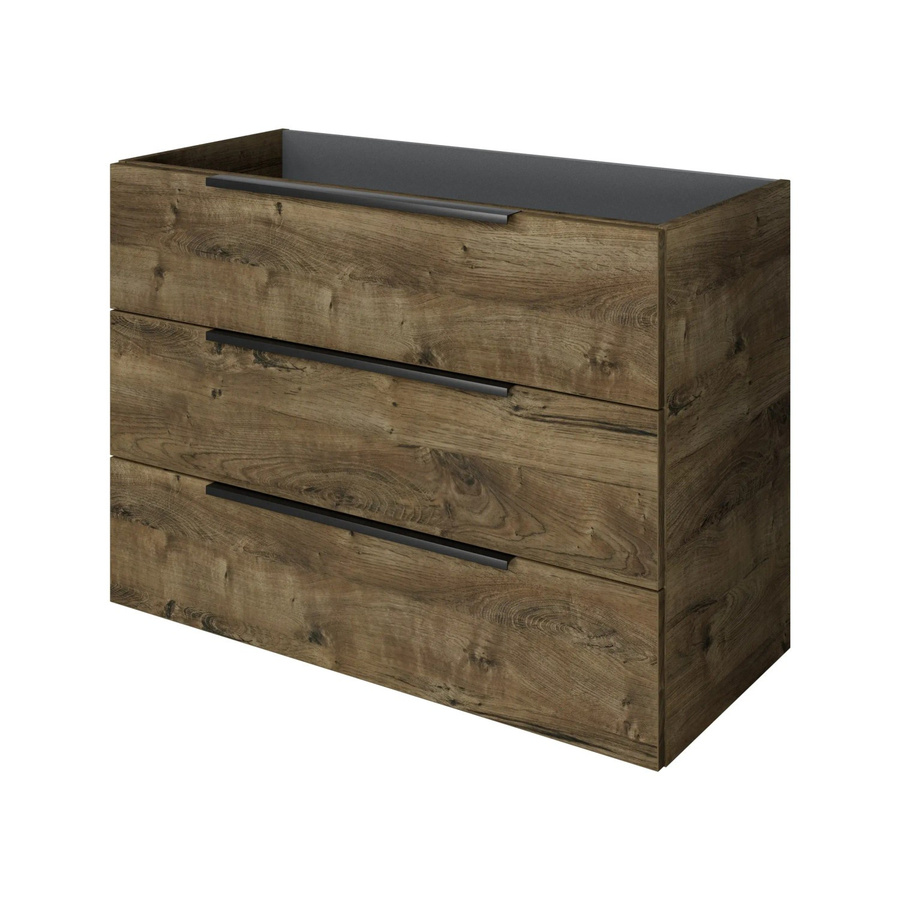 Pelipal Waschbeckenunterschrank Quantum 07 Eiche Ribbeck Quer in Holzoptik mit 3 Auszügen, Breite: 100 cm, Höhe: 72 cm, Tiefe: 42,9 cm - Bild 2