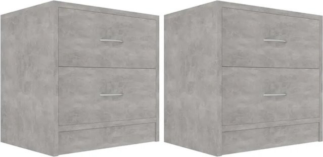 vidaXL Nachttische 2er-Set aus Holzwerkstoff in Betongrau, B/T/H: 40 x 30 x 40 cm - Bild 1