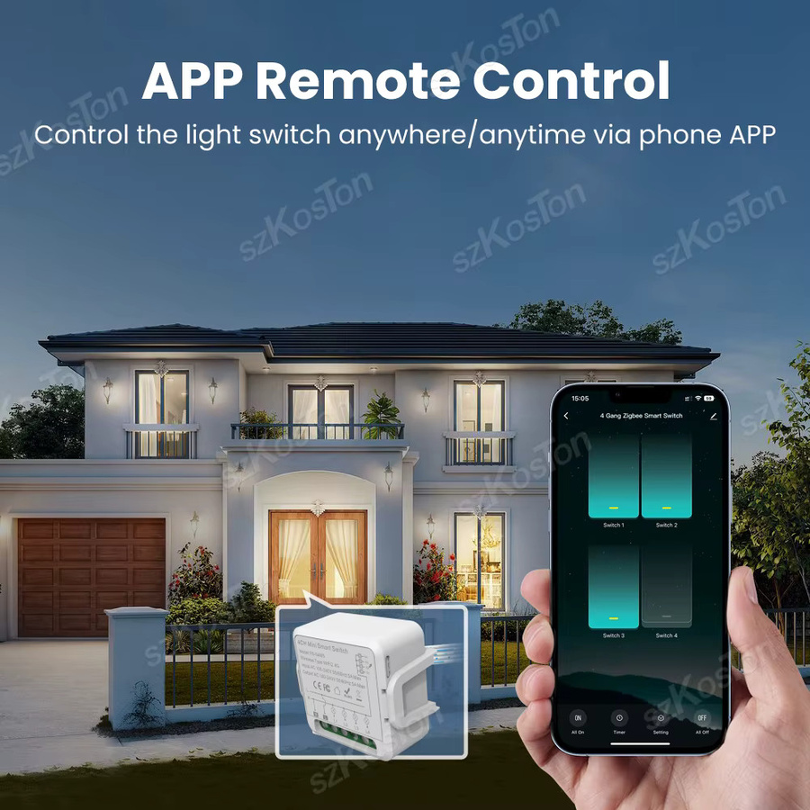 Tuya WiFi Smart Switch Mini Breaker Modul zur 2-Wege-Steuerung in Weiß, kompatibel mit Alexa, Google Assistant und Smart Life App - Bild 1
