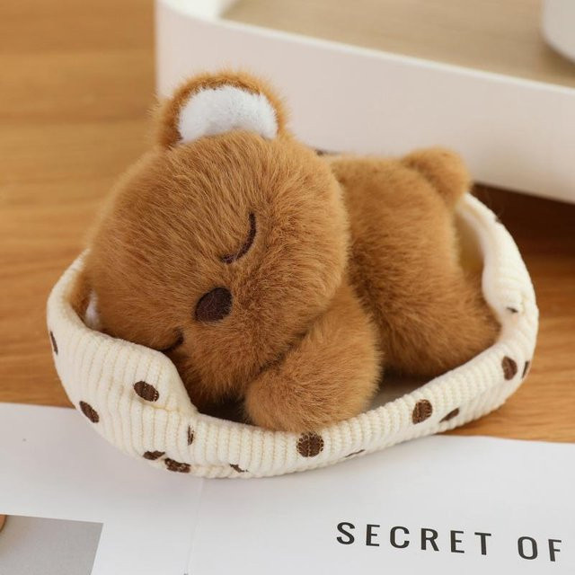 Binchi Fitness Schlafende Tiere Mini-Kätzchen, Puppenspielzeug, Plüsch / Textil, Braun - Bild 1