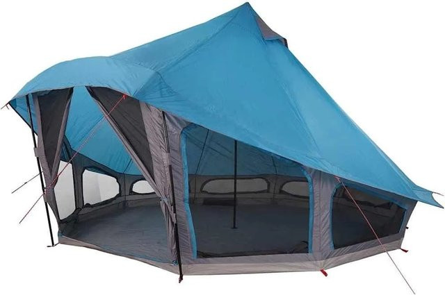 vidaXL Familien-Tipi-Zelt in Blau und Grau, B/T/H: 508 x 470 x 300 cm - Bild 1