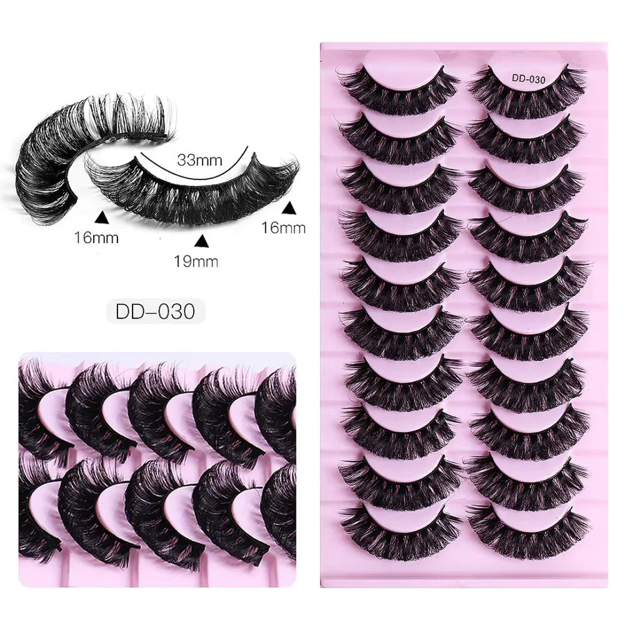 Russische Streifenwimpern DD Curl, 10 Paar, Black, Unisex - Bild 5