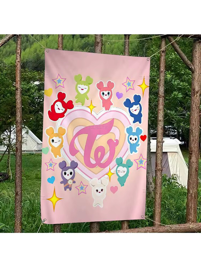 Potdemiel Kpop Twice Cartoon Wandbehang in Multicolour als dekorativer Banner für deine Raumdekoration - Bild 6