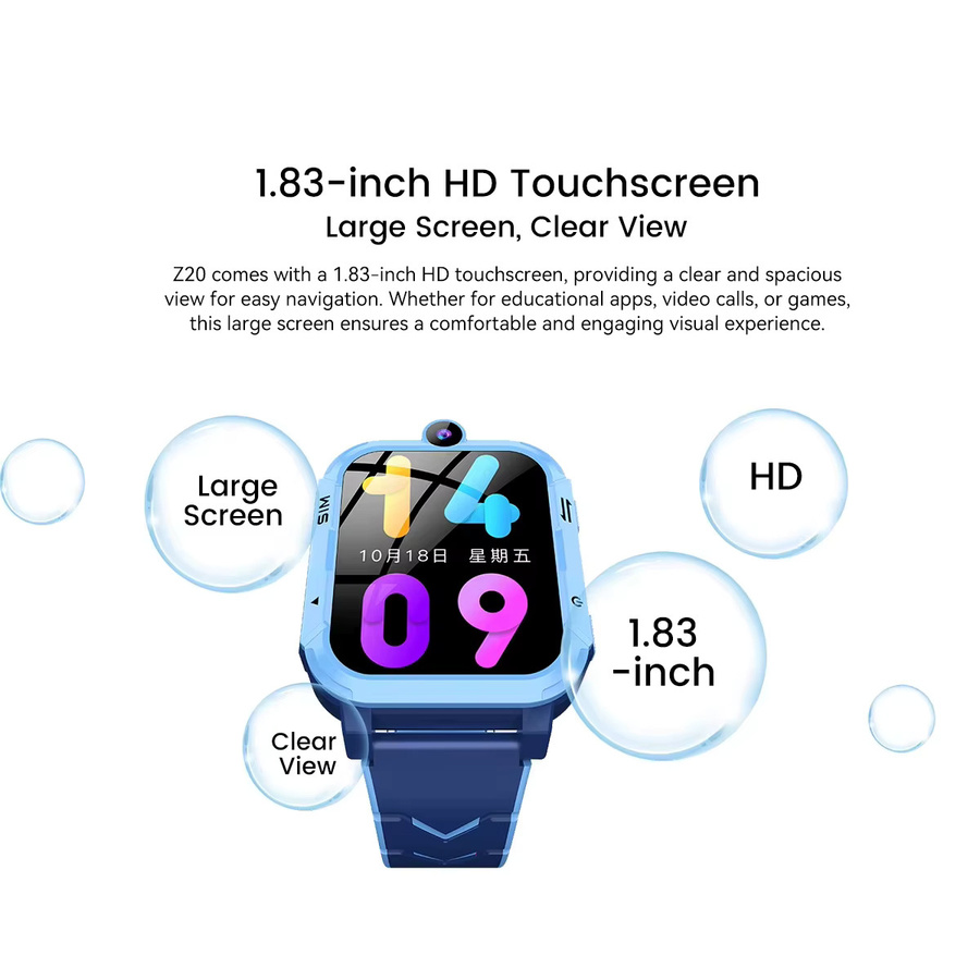 Blackview Z20 Smartwatch für Kinder mit GPS, WIFI, Videoanruf und SOS-Funktion in Schwarz oder Blau mit 1,83 Zoll Display - Bild 2