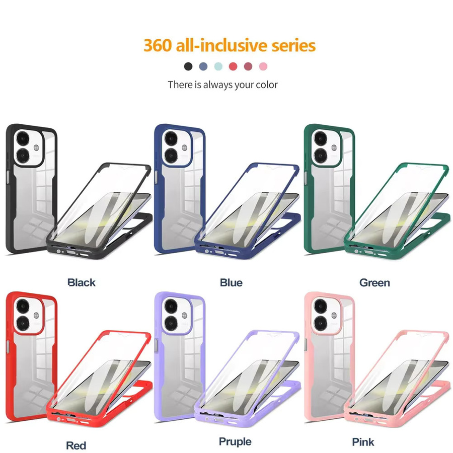 3in1 Schutzhülle für OPPO mit 360 Grad Rundumschutz und HD Displayschutz in Transparent - Bild 3