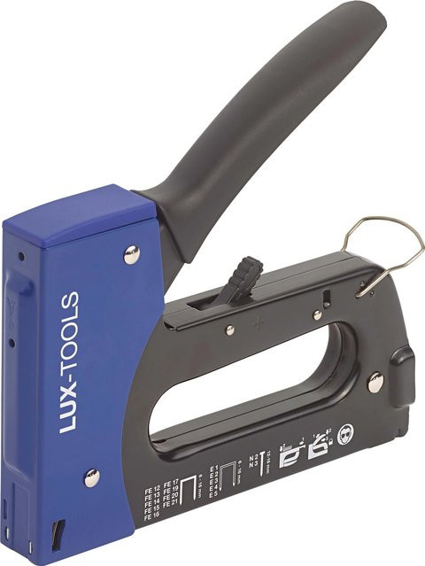 LUX-TOOLS Handtacker in Blau für Klammern 6 mm bis 16 mm und Tackernägel 14 mm bis 16 mm - Bild 1