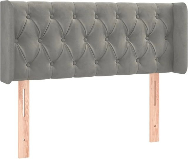 vidaXL LED Kopfteil in Hellgrau aus Samt mit integrierter Beleuchtung und USB-Anschluss, B/T/H: 103 x 16 x 78/88 cm - Bild 1