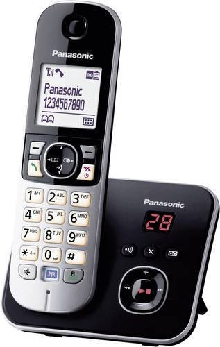 Panasonic KX-TG6821 Schnurloses DECT Telefon mit Anrufbeantworter und Freisprechfunktion in Schwarz - Bild 1