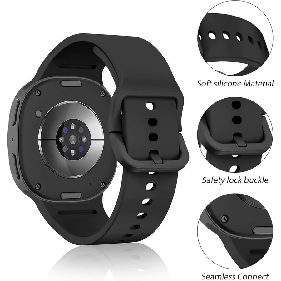Uhrenarmband Silikon, Schwarz, Samsung Galaxy Watch 8, Unisex - Bild 4