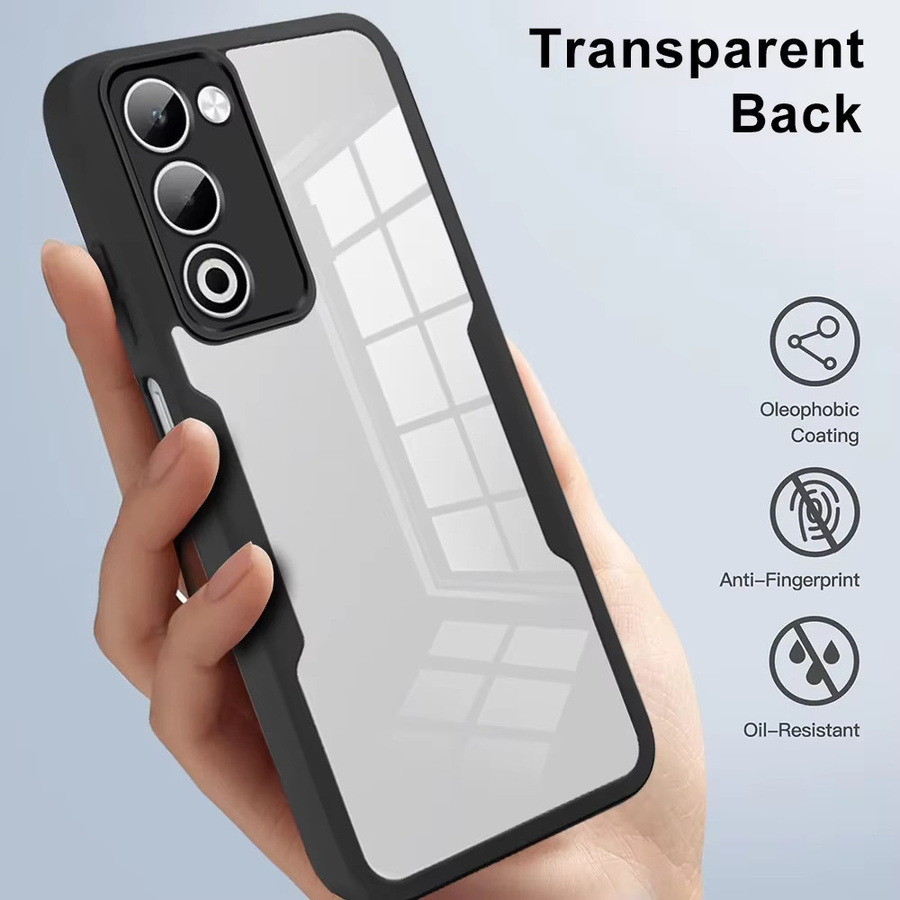 Stoßfeste Fundas Coque Capa Handyhülle mit integriertem Displayschutz für OPPO A5 5G 2025 in Schwarz - Bild 3