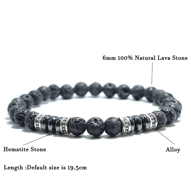 diffone Armband, Tiger Augen, Fossil, Hämatit, Schwarz, Unisex - Bild 2