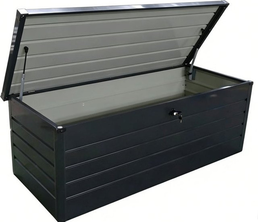 Prestige Home Living Outdoor Metall-Aufbewahrungsbox in Anthrazit, B/T/H: 165 x 70 x 63 cm