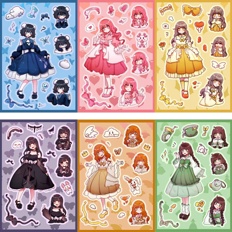 8er Set Guka Charakter DIY Aufkleber von BulingBulingStickers Shop in Multicolour für Helm, Fahrrad und Schreibwaren - Bild 2
