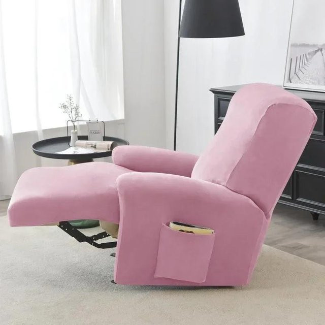 Bestbags Elastische Sesselbezüge und Sofabezüge aus Stretch-Samt in Pink für Liegesofas und Sessel - Bild 1