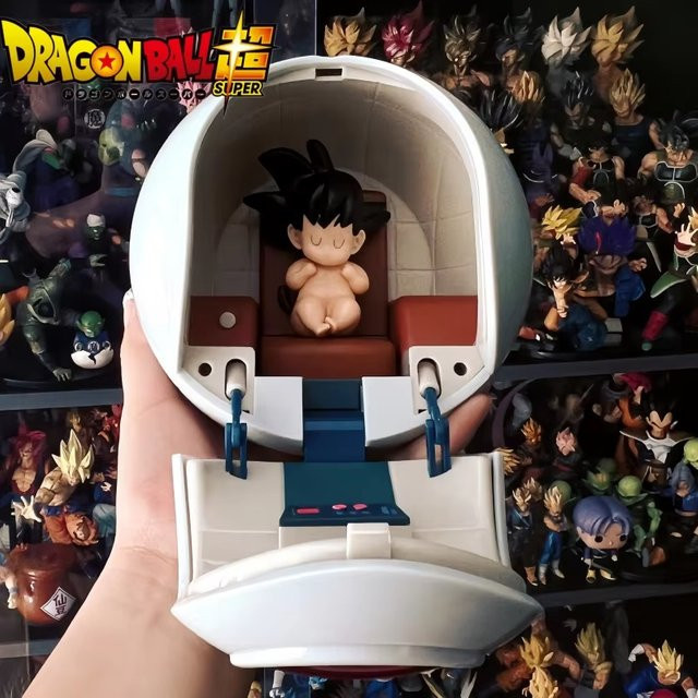 Bandai Dragon Ball Super Saiyajin Goku Vegeta Raum Kapsel Raumschiff, Leuchtende Modelle, Desktop Ornamente - Bild 1