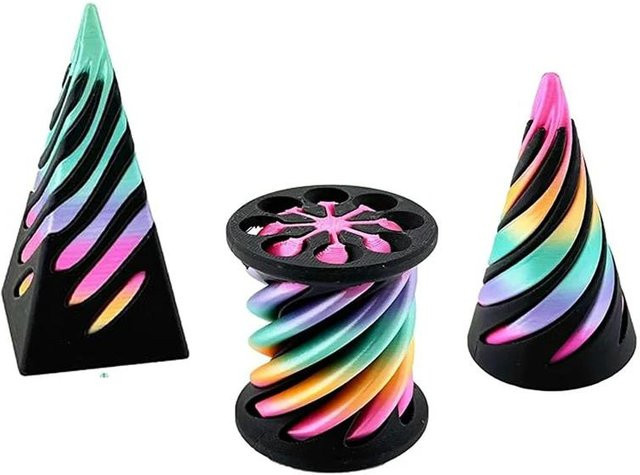 Binchi 3D-gedrucktes Spiral-Fidget-Spielzeug, zweifarbig - Bild 1