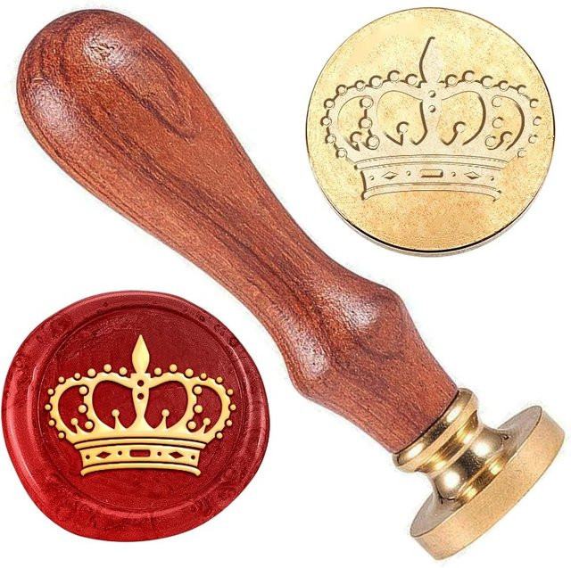 Retro Wachssiegel-Stempel mit abnehmbarem Messingkopf und Holzgriff für Umschläge und Einladungen - Bild 1