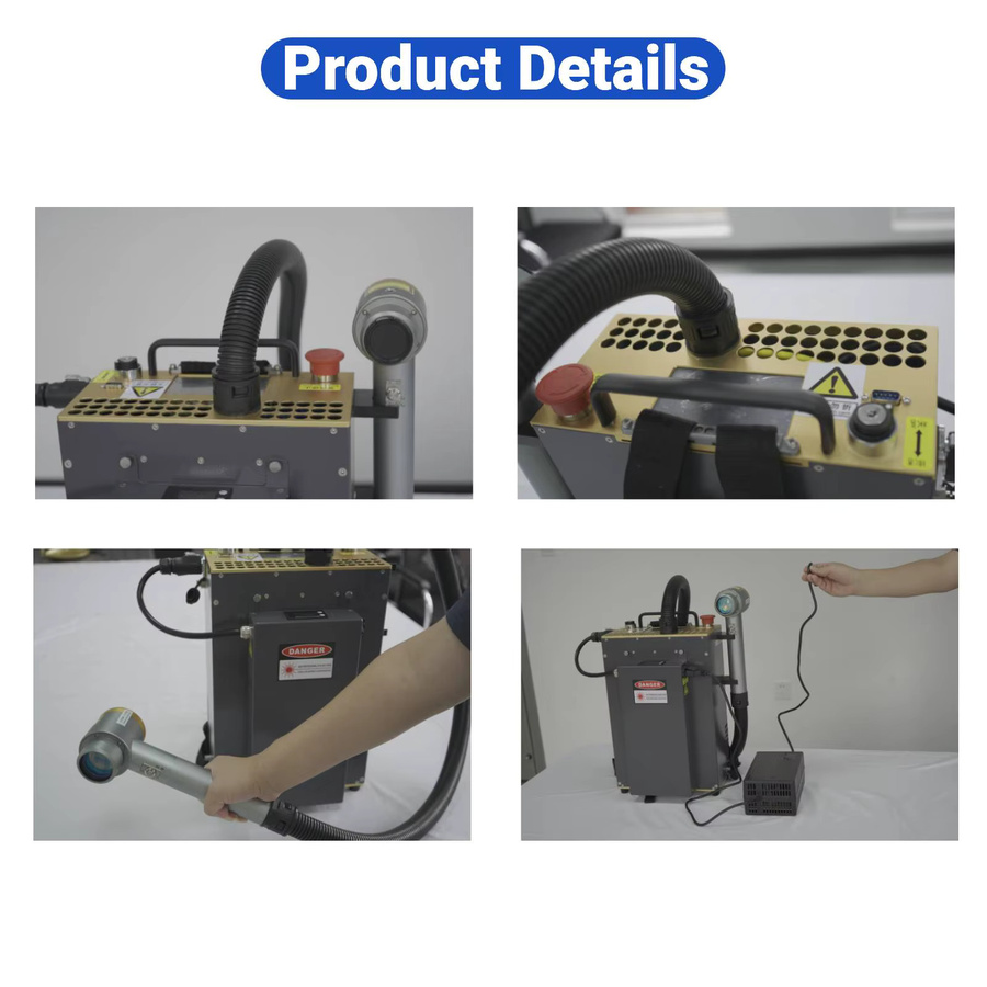 JPT Pulse Faserlaser Reinigungsmaschine 300 W Rucksack Laserreiniger in Grau für Metall, Holz, Ölfarbe und Rost, AC 220 V und batteriebetrieben - Bild 5