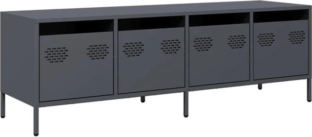 vidaXL TV-Schrank im Industrie-Stil aus kaltgewalztem Stahl in Anthrazit matt, B/T/H: 135 x 39 x 43,5 cm - Bild 1