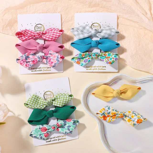 KIDS BOWS Haarnadel Set, Floral Plaid, 3 Teile, Mädchen - Bild 1
