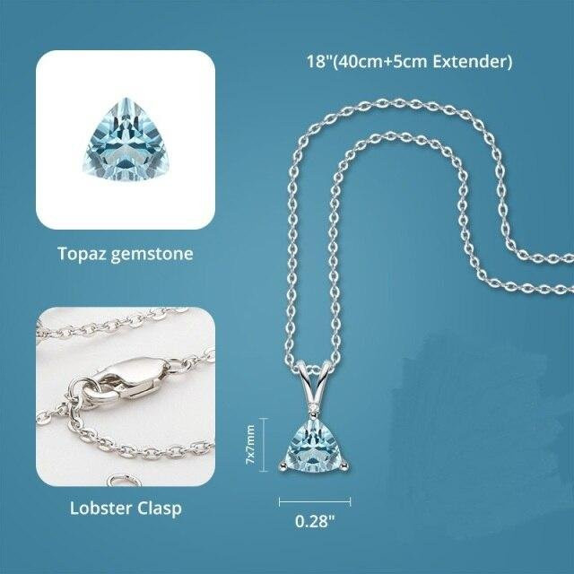 Halskette 925 Silber, Topas, Damen - Bild 1