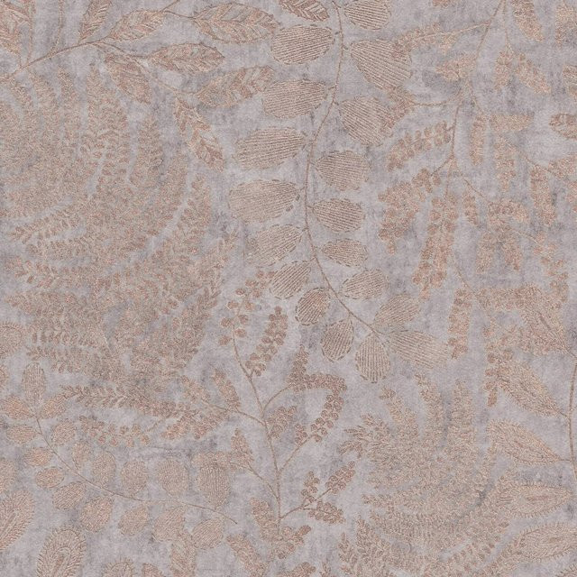 PROFHOME Natur Tapete Floral in Beige, Rosa und Gold, schimmerndes Design, Non-Woven, Breite: 0,53 m, Länge: 10,05 m - Bild 1