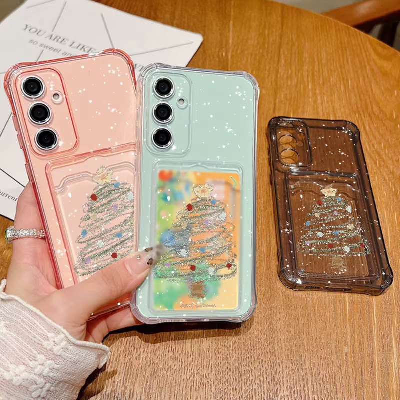 Samsung Handyhülle mit Weihnachtsbaum-Design für Galaxy S25 Edge S24 S23 S22 Ultra Plus S21 FE A56 A26 A53 A54 A15 A36 A55 A16 5G, transparent - Bild 3