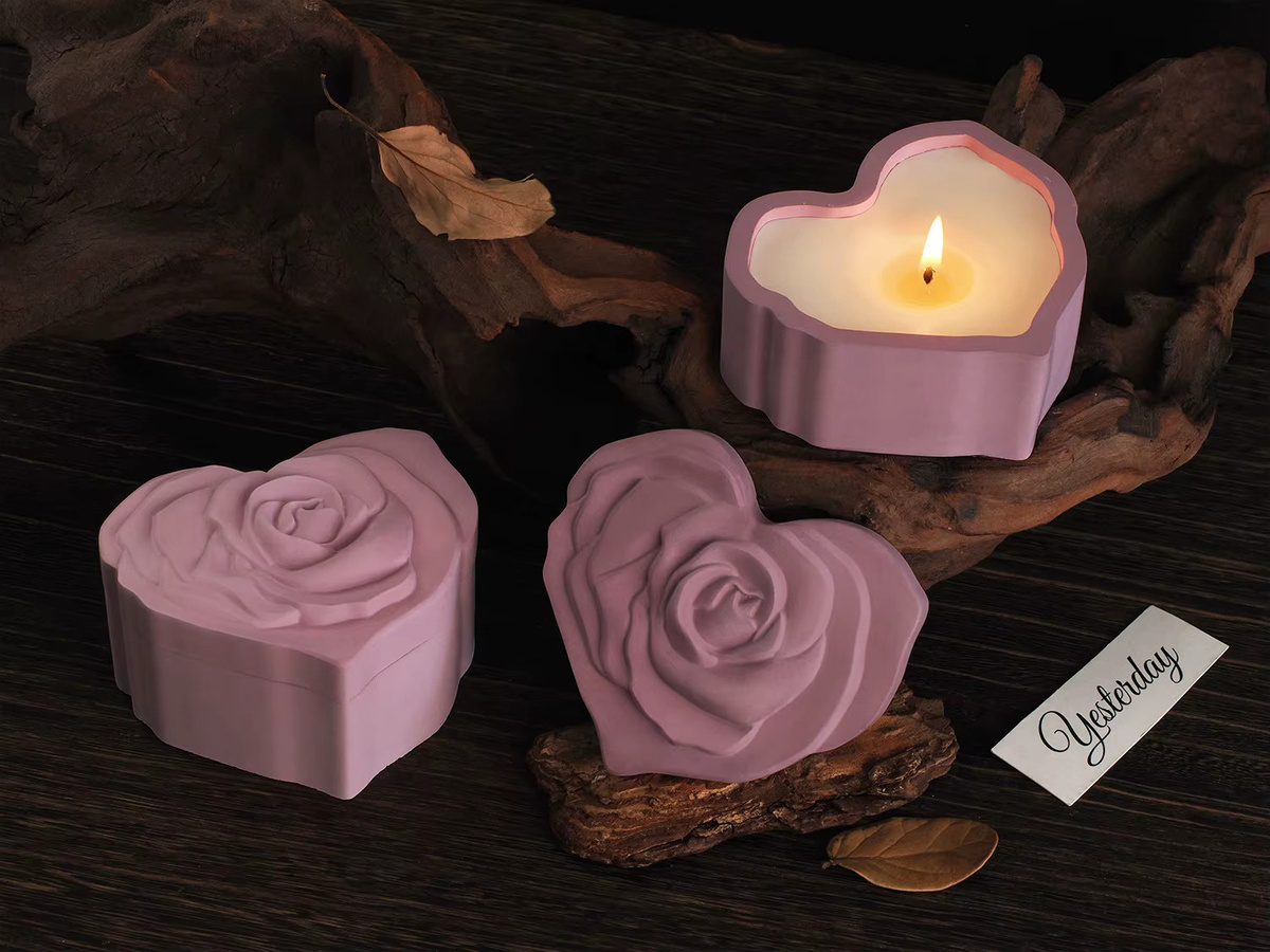 UDOCOOL Silikonform für Relief Rose und Herz zur Gestaltung von Kerzen, Harz- und Betonornamenten sowie Tassen im Retro-Stil - Bild 2