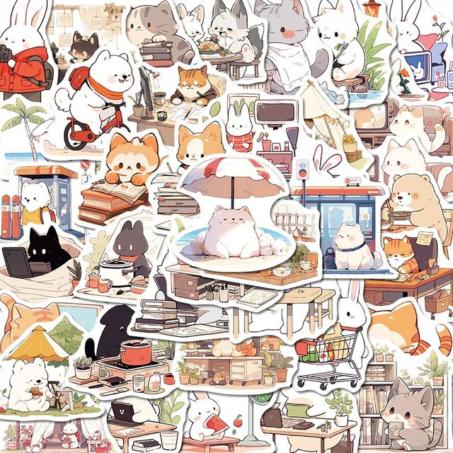 Charile Kawaii Tier Leben Cartoon Aufkleber, Wasserdicht, Multicolor - Bild 1