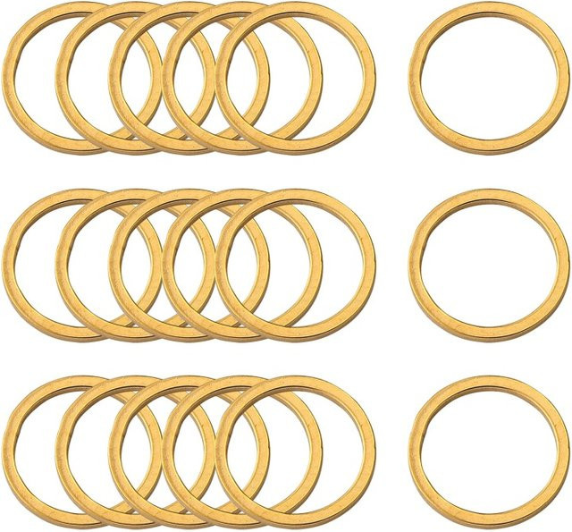 Verbindungsring Edelstahl, gold, 12 x 0,8–1 mm - Bild 1