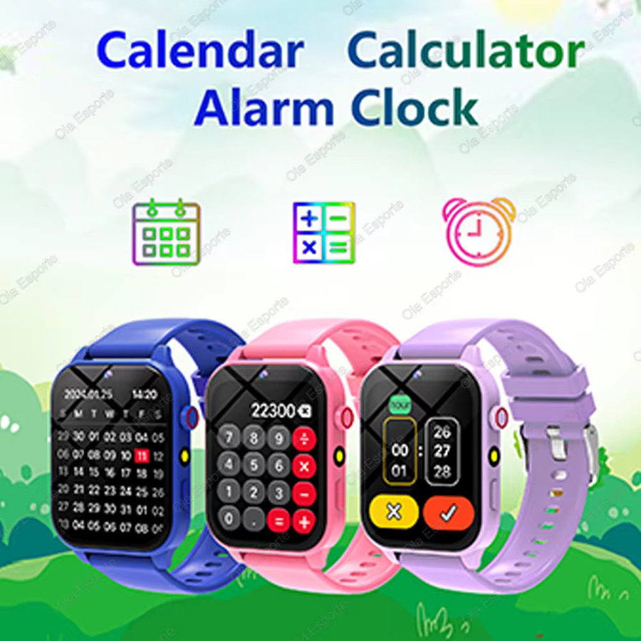Ola Esporte Smartwatch für Kinder mit 1,83 Zoll Display, 18 Spielen, Schlafmonitor und Kamera in Lila - Bild 3